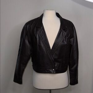 San Diego Leather Jacket Factory made in USA snap closure at waistband  large